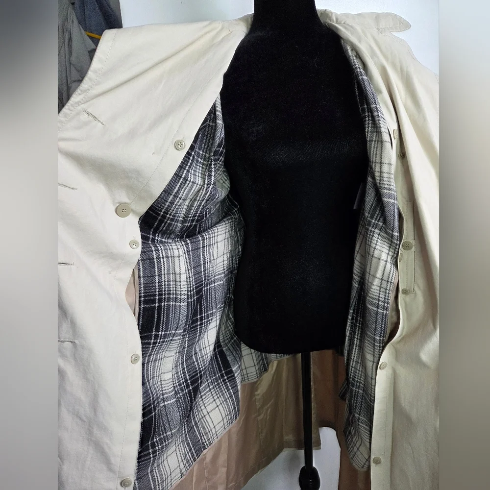 Donatella Double Breasted Beige Trench Coat Womens Size 12 - Picture 6 of 16